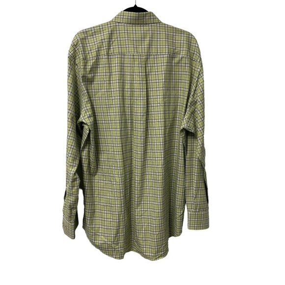 SCOTT BARBER BUTTON DOWN SHIRT PLAID CHECK MENS XL 100% COTTON OFFICE BREATHABLE - Picture 2 of 7